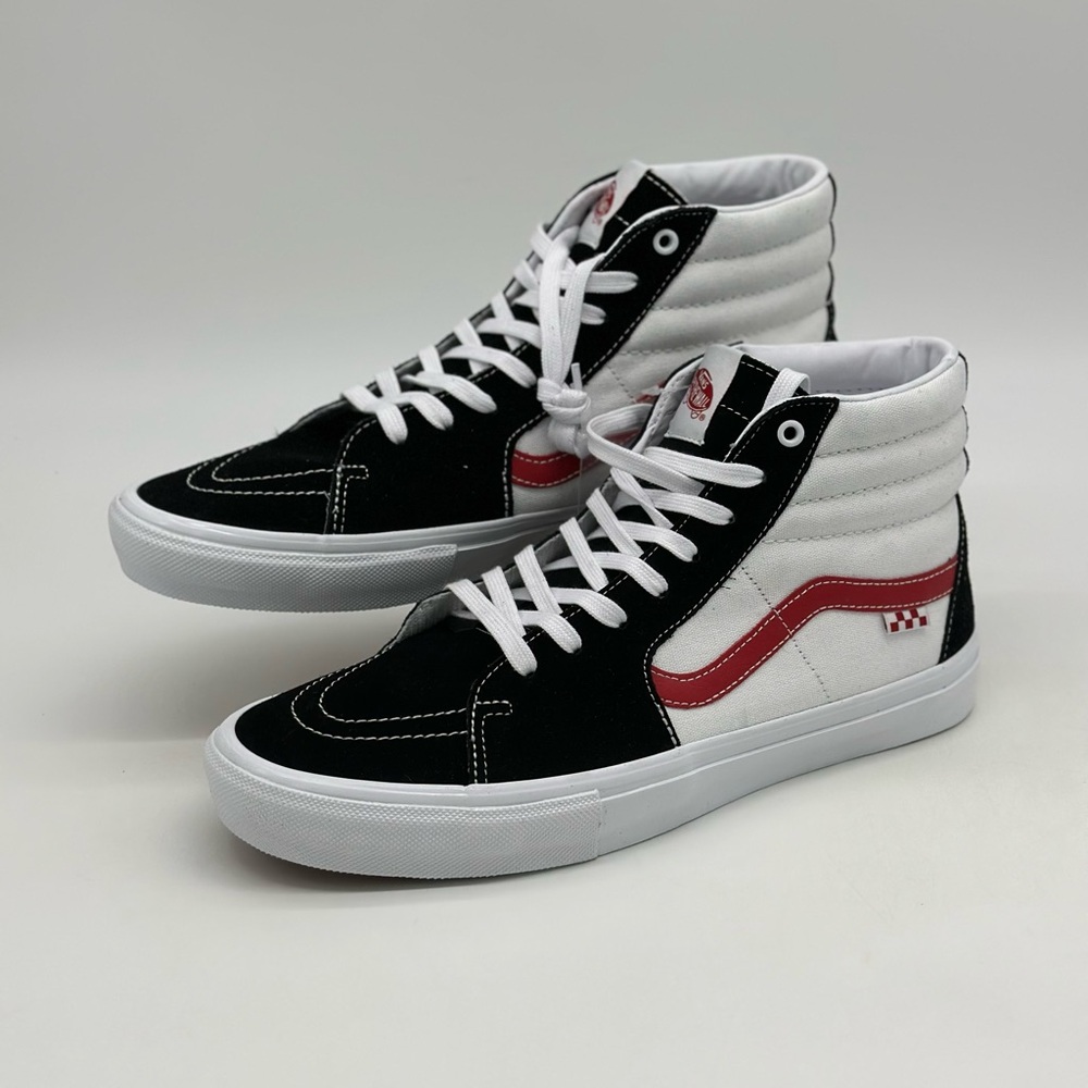 Vans Men's Black and White High-Top Sneakers